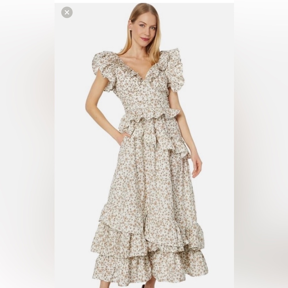 En Saison Gianna Midi Floral Print Dress